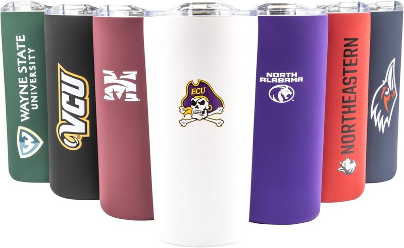 Decorvo Officially Licensed Collegiate Stainless Steel Tumbler - Double Walled Insulated Travel Tumbler with Slide Lid - 18 oz (East Carolina) - Image 1
